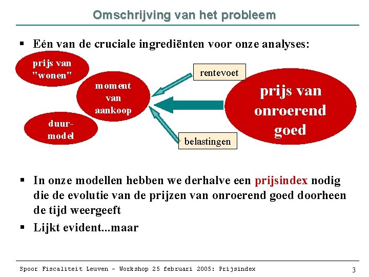 Omschrijving van het probleem § Eén van de cruciale ingrediënten voor onze analyses: prijs