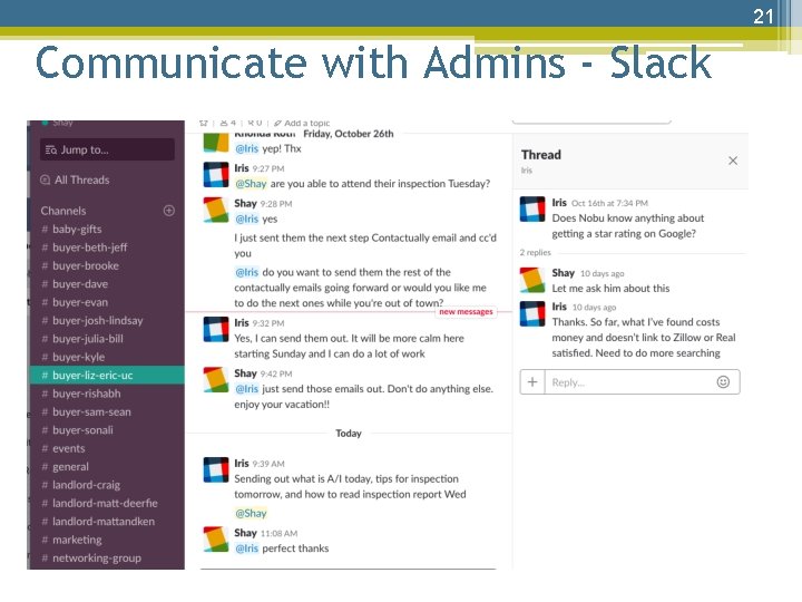 21 Communicate with Admins - Slack 