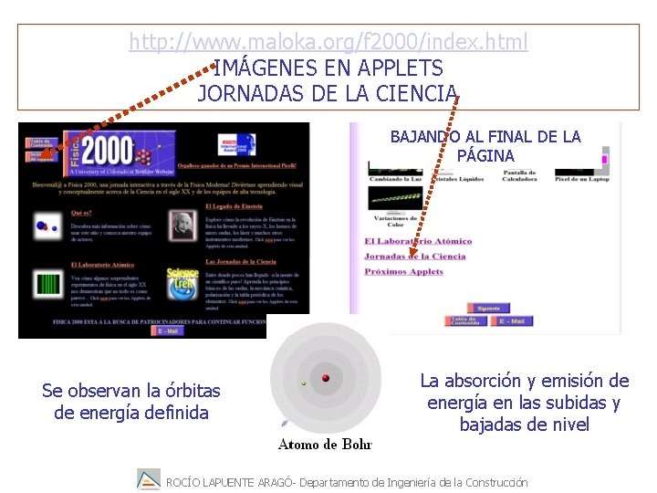 http: //www. maloka. org/f 2000/index. html IMÁGENES EN APPLETS JORNADAS DE LA CIENCIA BAJANDO