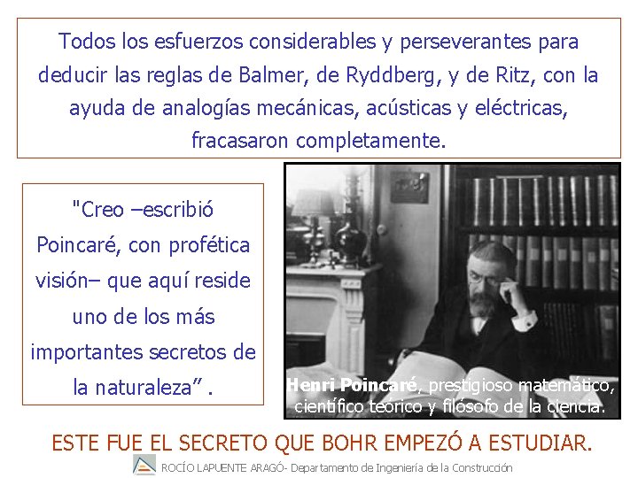 Todos los esfuerzos considerables y perseverantes para deducir las reglas de Balmer, de Ryddberg,