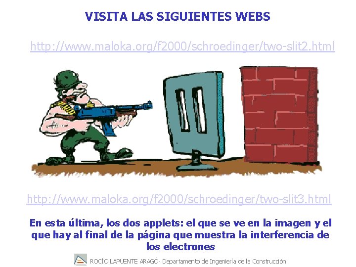 VISITA LAS SIGUIENTES WEBS http: //www. maloka. org/f 2000/schroedinger/two-slit 2. html http: //www. maloka.
