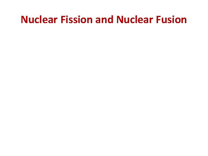 Nuclear Fission and Nuclear Fusion 