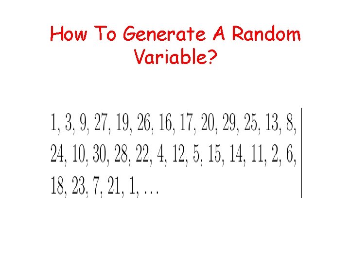 How To Generate A Random Variable? 