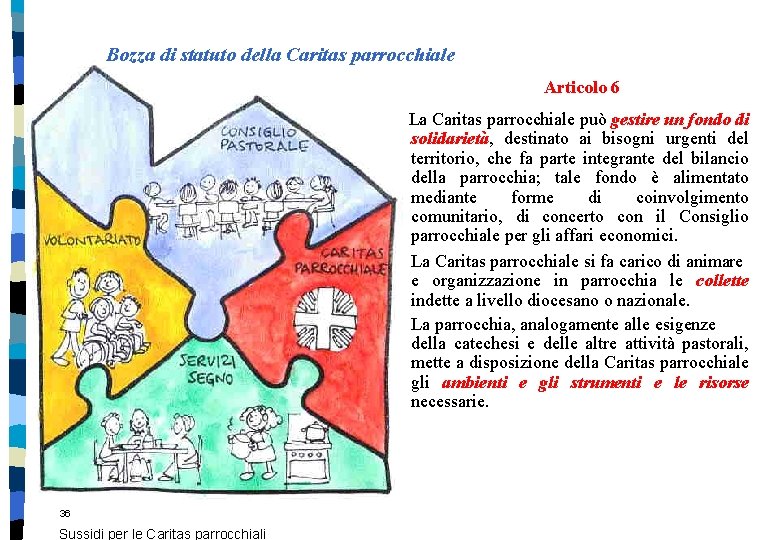 Bozza di statuto della Caritas parrocchiale Articolo 6 La Caritas parrocchiale può gestire un Bozza di statuto della Caritas parrocchiale Articolo 6 La Caritas parrocchiale può gestire un
