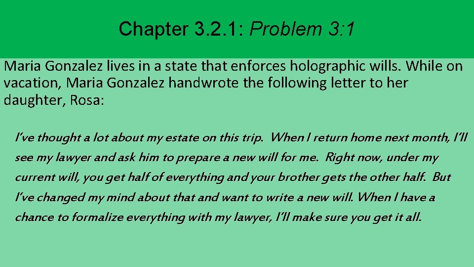Chapter 3. 2. 1: Problem 3: 1 Maria Gonzalez lives in a state that