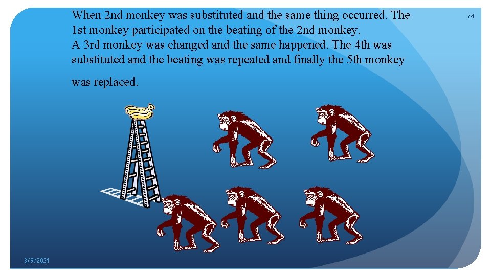 74 When 2 nd monkey was substituted and the same thing occurred. The 1