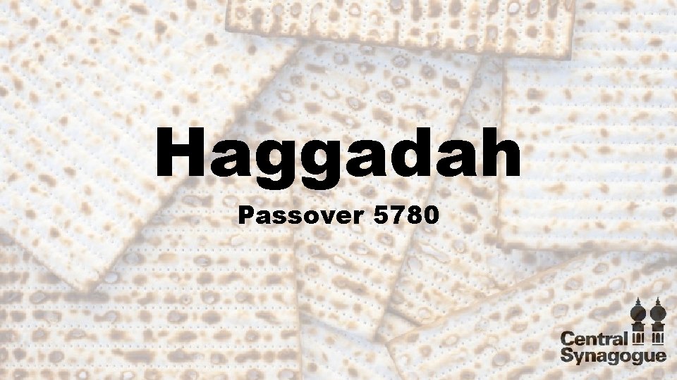 Haggadah Passover 5780 