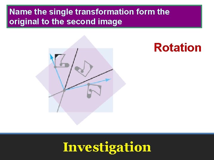 Name the single transformation form the original to the second image Rotation Investigation Name the single transformation form the original to the second image Rotation Investigation