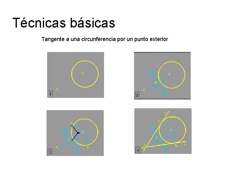 Técnicas básicas Tangente a una circunferencia por un punto exterior 