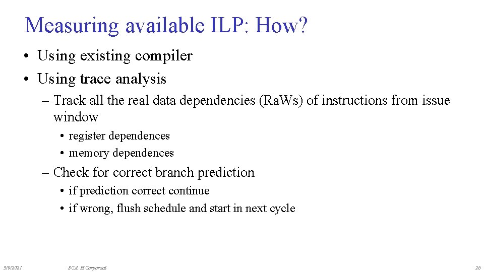 Embedded Computer Architecture 5 Sai 0 Instruction Level