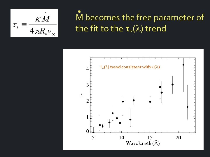 M becomes the free parameter of the fit to the t*(l) trend consistent with