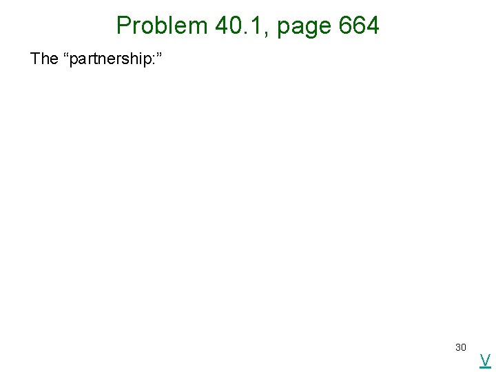 Problem 40. 1, page 664 The “partnership: ” 30 V 