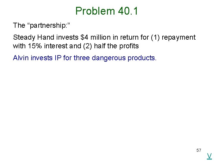 Problem 40. 1 The “partnership: ” Steady Hand invests $4 million in return for