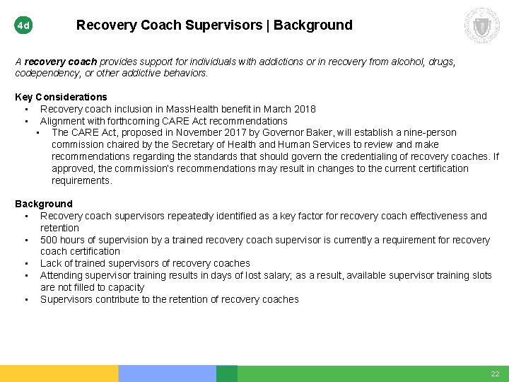 4 d Recovery Coach Supervisors | Background A recovery coach provides support for individuals 4 d Recovery Coach Supervisors | Background A recovery coach provides support for individuals