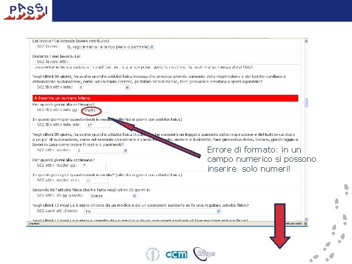 Errore di formato: in un campo numerico si possono inserire solo numeri! 