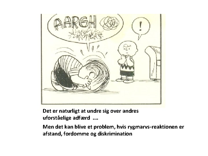 Det er naturligt at undre sig over andres uforståelige adfærd …. Men det kan Det er naturligt at undre sig over andres uforståelige adfærd …. Men det kan