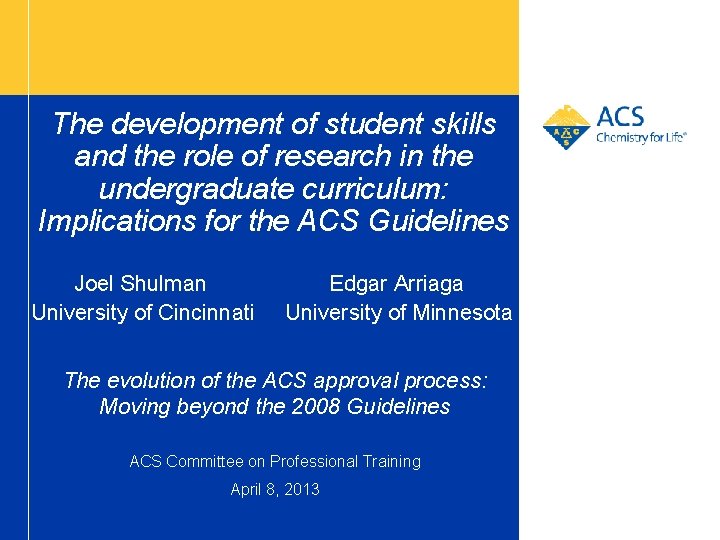 The development of student skills and the role of research in the undergraduate curriculum: