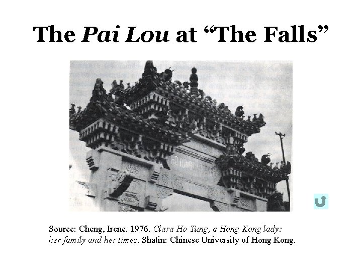 The Pai Lou at “The Falls” Source: Cheng, Irene. 1976. Clara Ho Tung, a The Pai Lou at “The Falls” Source: Cheng, Irene. 1976. Clara Ho Tung, a