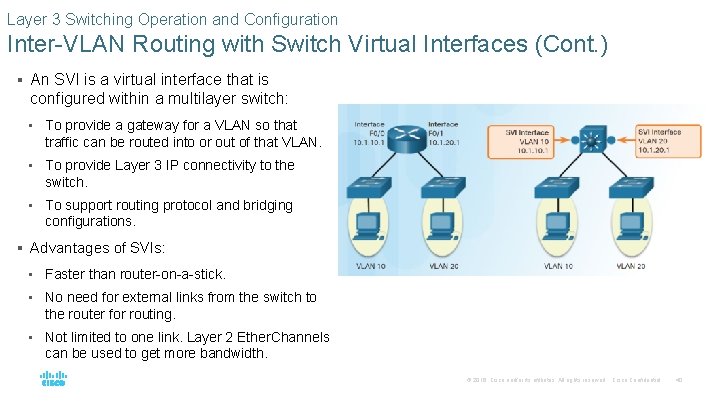 Layer 3 Switching Operation and Configuration Inter-VLAN Routing with Switch Virtual Interfaces (Cont. )