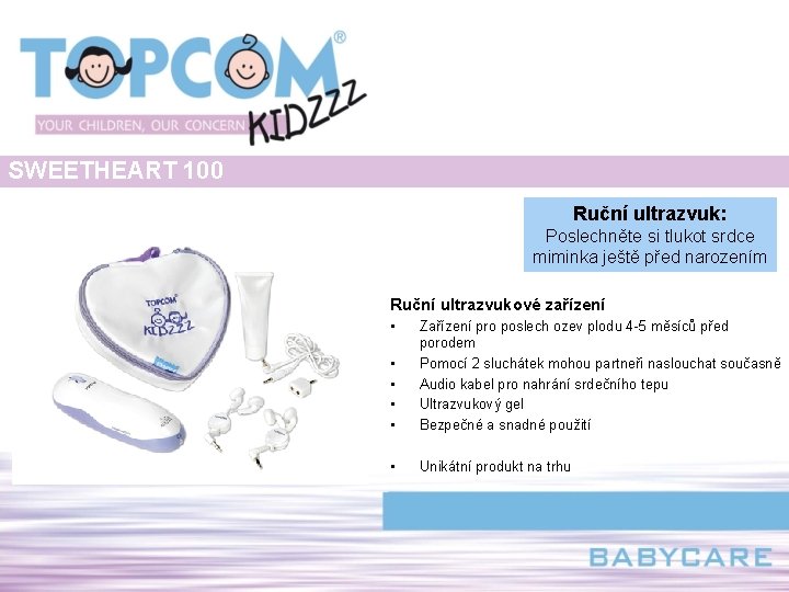 SWEETHEART 100 Ruční ultrazvuk: Poslechněte si tlukot srdce miminka ještě před narozením Ruční ultrazvukové