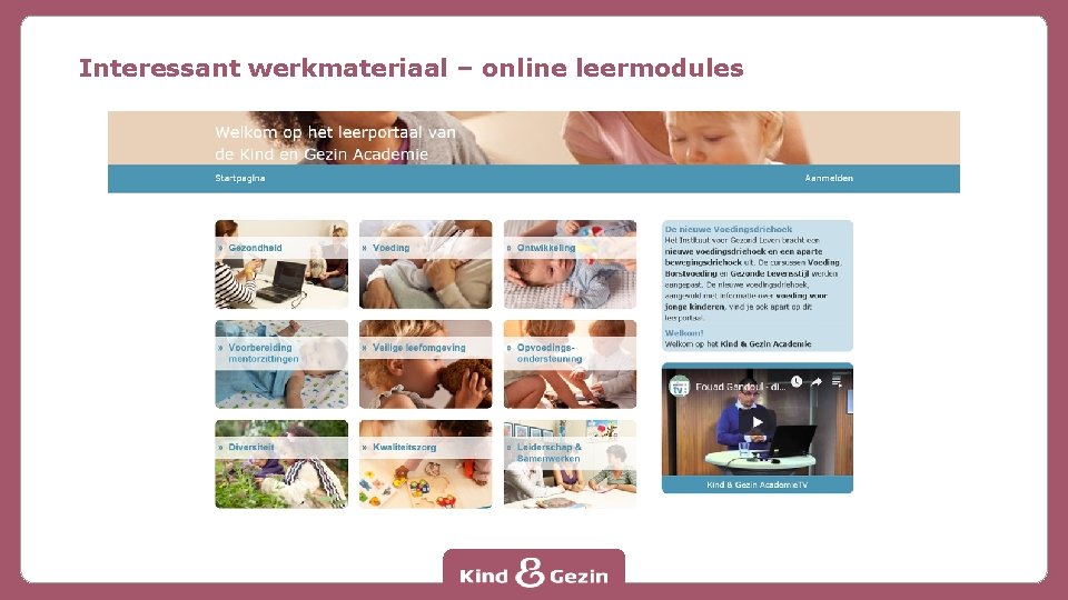 Interessant werkmateriaal – online leermodules 