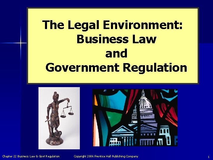 The Legal Environment: Business Law and Government Regulation Chapter 22 Business Law & Govt