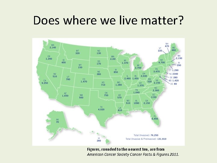 Does where we live matter? Figures, rounded to the nearest ten, are from American Does where we live matter? Figures, rounded to the nearest ten, are from American
