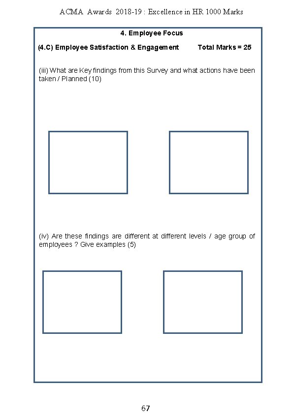 ACMA Awards 2018 -19 : Excellence in HR 1000 Marks 4. Employee Focus (4.