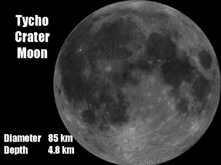 Tycho Crater Moon Diameter 85 km Depth 4. 8 km Midlands. Astronomy Club –