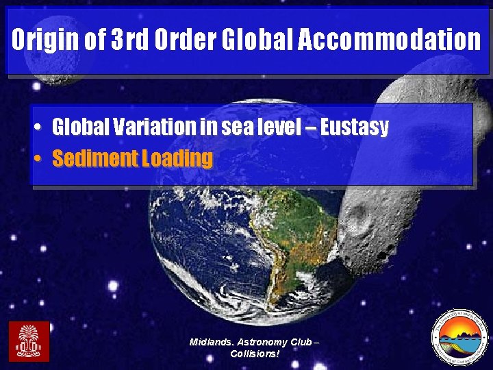 Origin of 3 rd Order Global Accommodation • Global Variation in sea level –