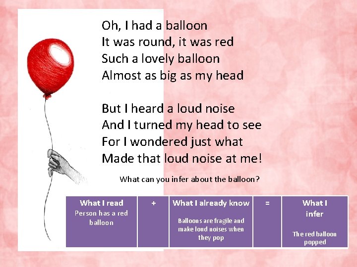 Oh, I had a balloon It was round, it was red Such a lovely