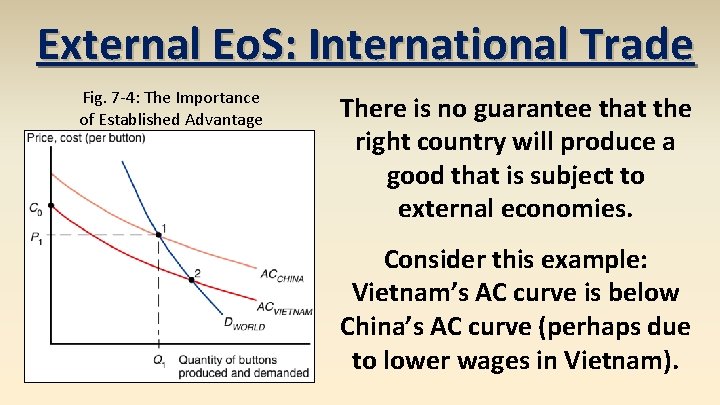 External Eo. S: International Trade Fig. 7 -4: The Importance of Established Advantage There
