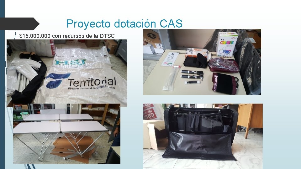 Proyecto dotación CAS $15. 000 con recursos de la DTSC 
