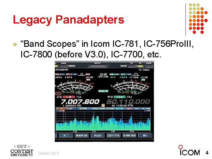 Legacy Panadapters l “Band Scopes” in Icom IC-781, IC-756 Pro. III, IC-7800 (before V