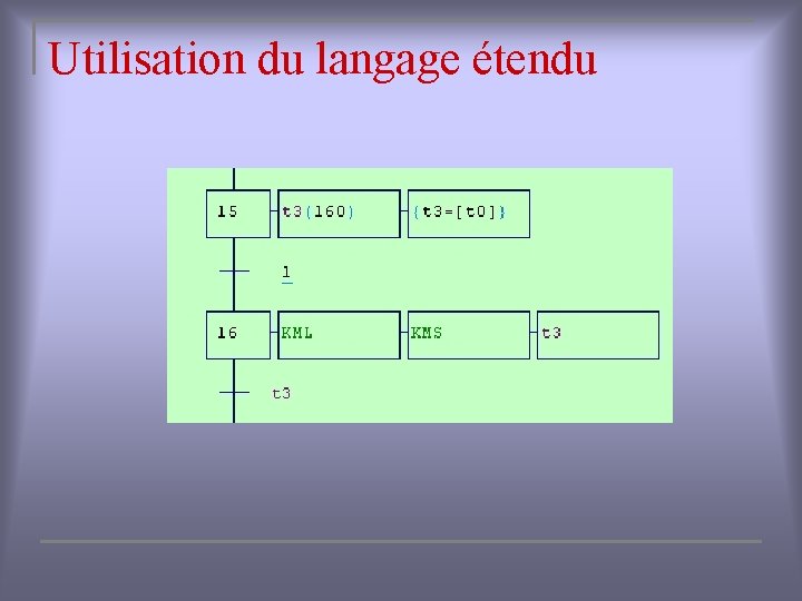 Utilisation du langage étendu 