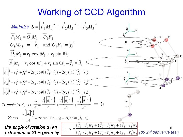 Working of CCD Algorithm Minimize To minimize S, set Since the angle of rotation