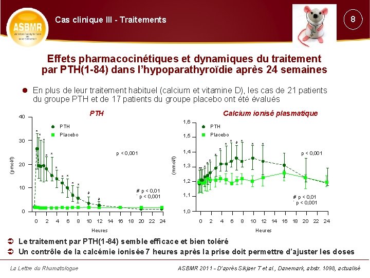 8 Cas clinique III - Traitements Effets pharmacocinétiques et dynamiques du traitement par PTH(1