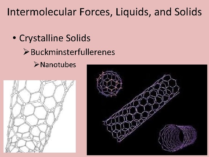 Intermolecular Forces, Liquids, and Solids • Crystalline Solids ØBuckminsterfullerenes ØNanotubes 
