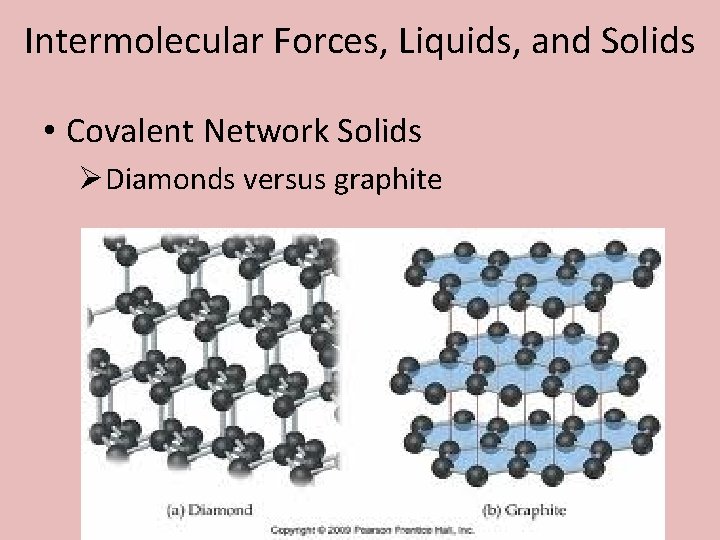 Intermolecular Forces, Liquids, and Solids • Covalent Network Solids ØDiamonds versus graphite 