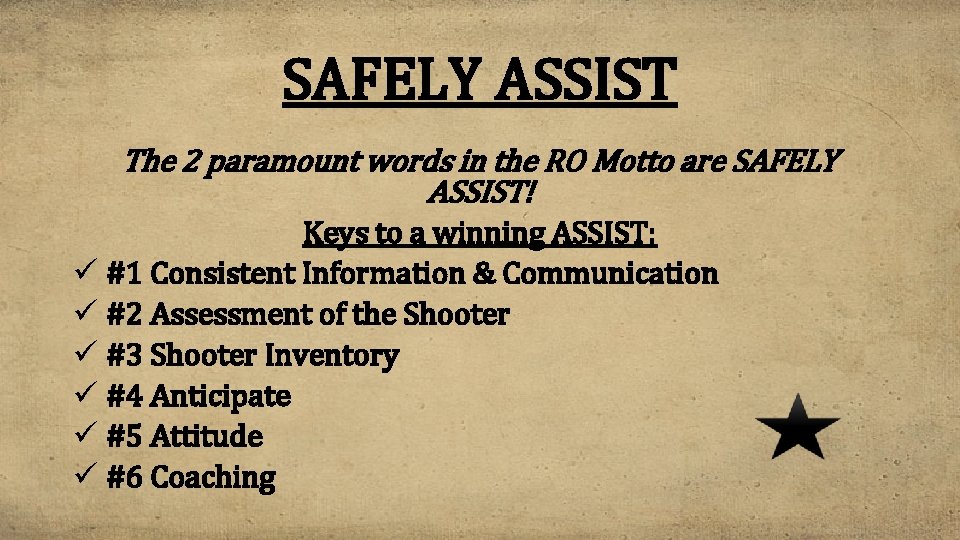 SAFELY ASSIST The 2 paramount words in the RO Motto are SAFELY ASSIST! Keys