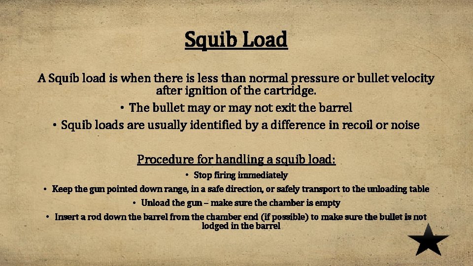 Squib Load A Squib load is when there is less than normal pressure or