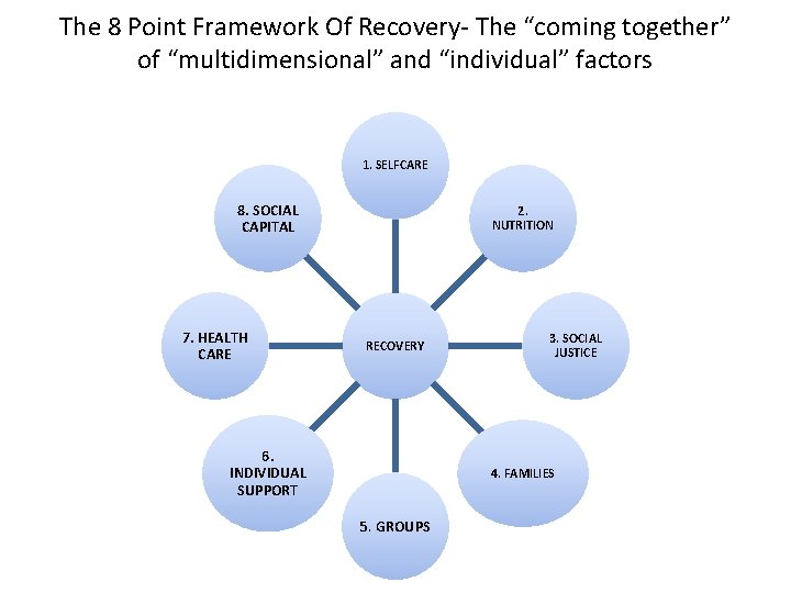 The 8 Point Framework Of Recovery- The “coming together” of “multidimensional” and “individual” factors