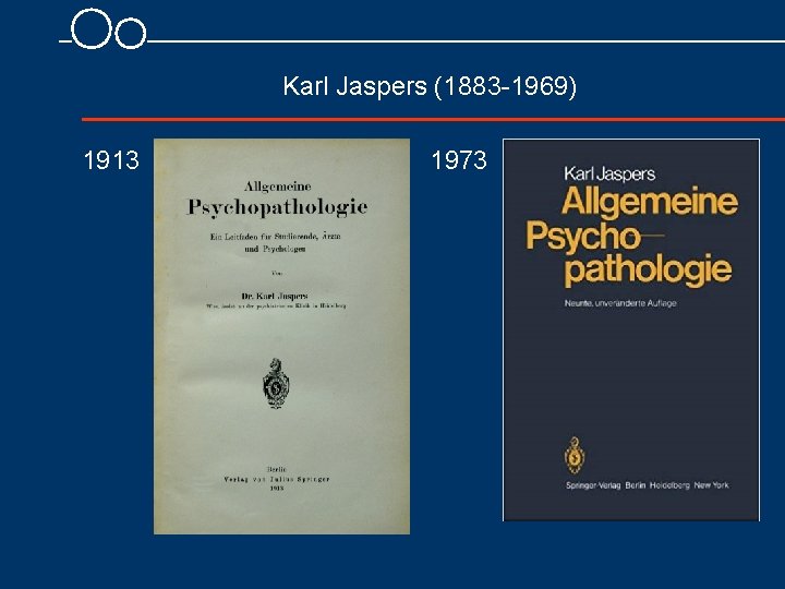 Karl Jaspers (1883 1969) 1913 1973 