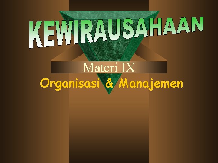 Materi IX Organisasi & Manajemen 