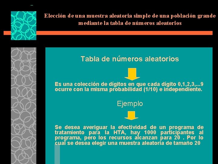 Elección de una muestra aleatoria simple de una población grande mediante la tabla de Elección de una muestra aleatoria simple de una población grande mediante la tabla de
