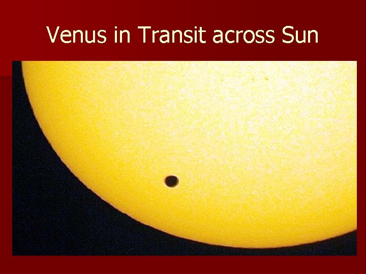 Venus in Transit across Sun 