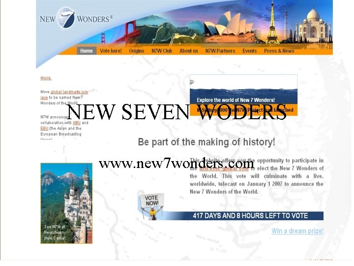 NEW SEVEN WODERS www. new 7 wonders. com 