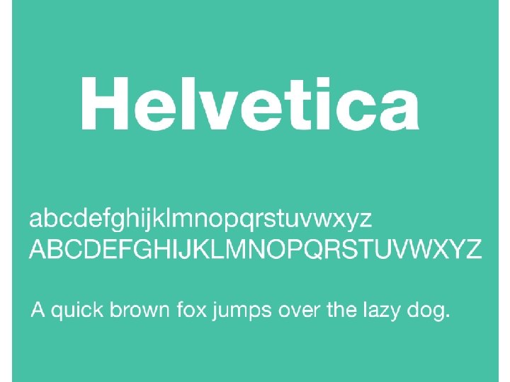 Helvetica fontu. 