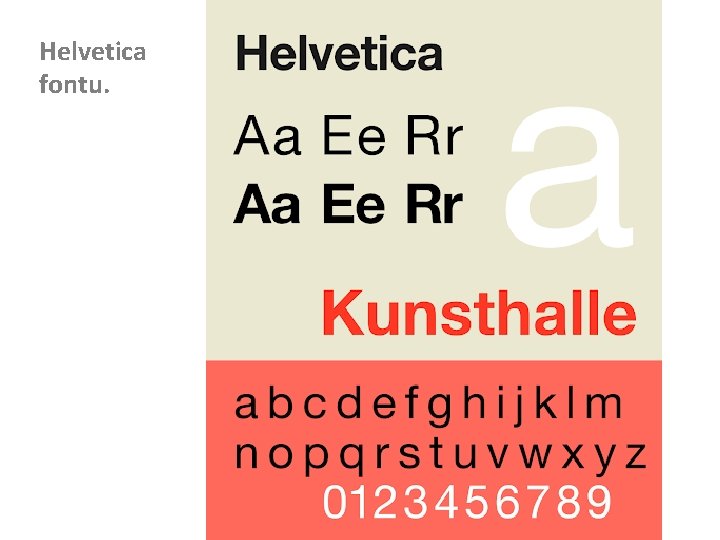 Helvetica fontu. 