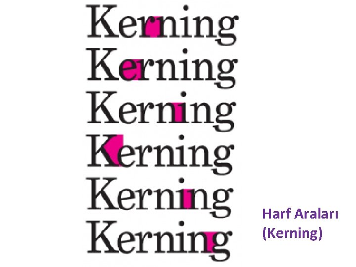 Harf Araları (Kerning) 